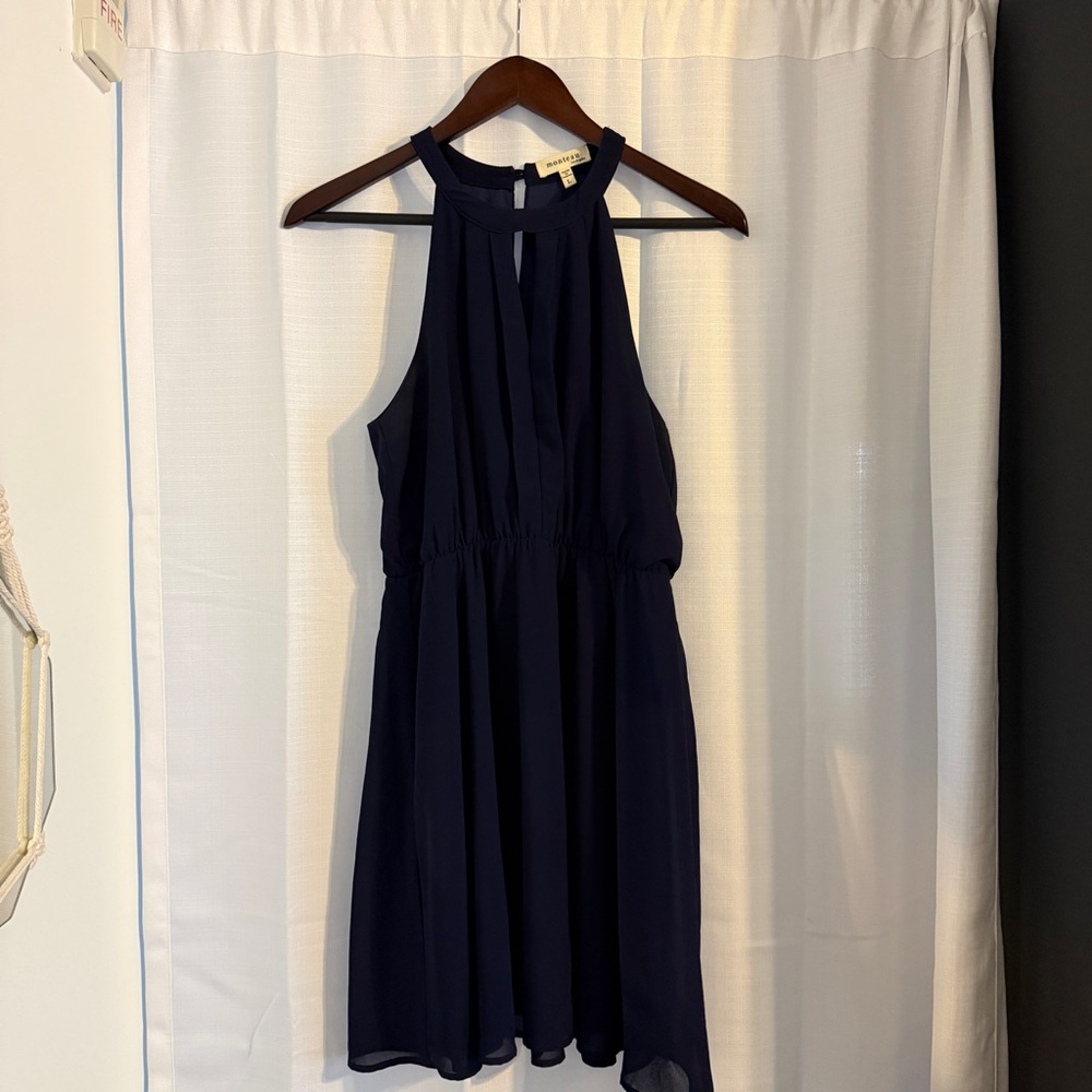 Monteau Midnight Blue Backless Dress